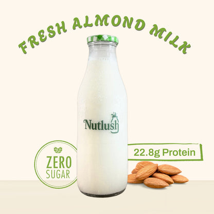 NUTLUSH Fresh Almond Milk Sweetened | Delhi Only | Available in 1L & 2L