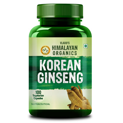 Vlado's Himalayan Organics Korean Red Ginseng 200mg/Serve 100 Veg Capsules