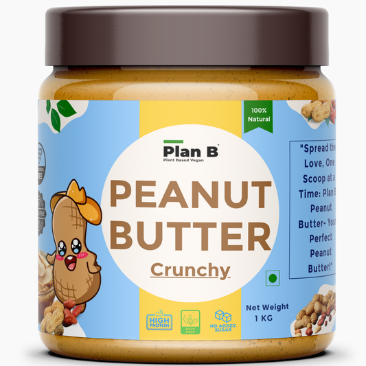 Plan B Peanut Butter Crunchy 1kg (Unsweetened )