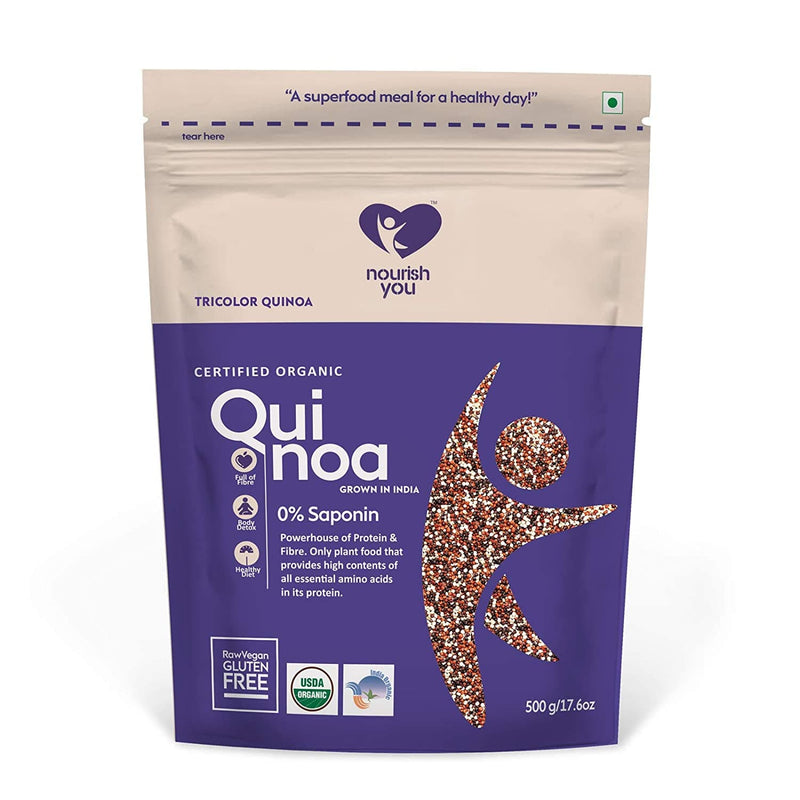 NOURISH YOU Organic Raw Gluten-Free Tricolor Breakfast Quinoa (500g).