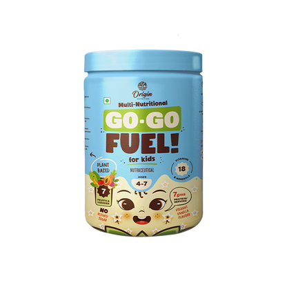 Origin Nutrition Vegan Multi Nutritional, Vanilla drink for kids with 7gm Plant-Based Protein, 7 fruits and vegetables, 18 minerals and vitamins. Gluten Free, Soy Free, Dairy Free, No Added Sugar, Soy Free, Non - GMO, ages 4-7, 400g