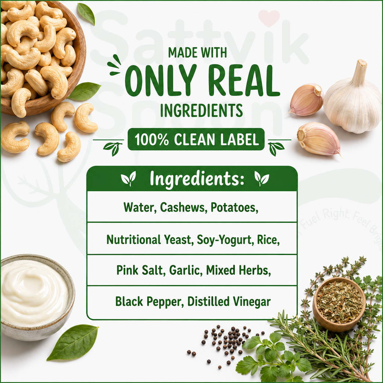 Plant Base Cheese Spread - Garlic & Herbs - 175 gms