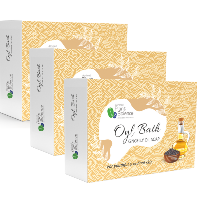 Atrimed Plant Science Oyl Bath Gingelly Oil Soap | For Youthful & Radiant Skin 75g (Pack of 3)