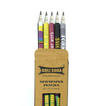 GOLI SODA Upcycled Multicolor Newspaper Pencils