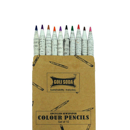 Goli Soda Newspaper Colour Pencils ( 10 Colours )