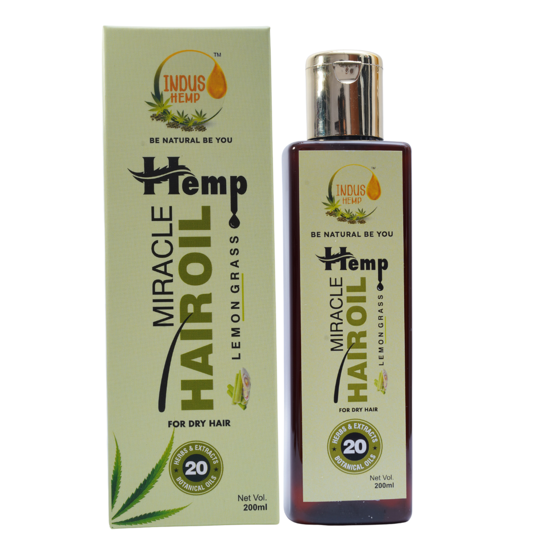INDUS HEMP MIRACLE HEMP HAIR OIL  WITH LEMONGRASS OIL, 200ML