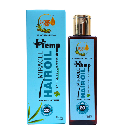 INDUS HEMP MIRACLE HEMP HAIR OIL WITH TEA TREE OIL AND EUCALYPTUS OIL, 200ML