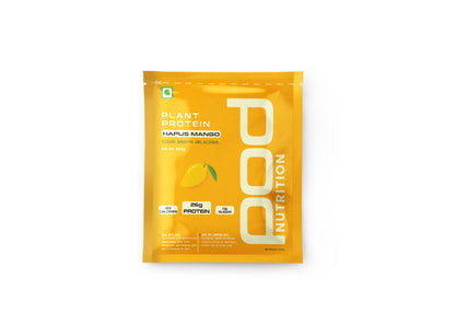 POD NUTRITION Pea Protein Isolate Powder | Vegan Plant Protein, No Added Sugar, Dairy Free| Clean & Easy to Digest with Essential Amino Acids (Hapus Mango Sachet Pack of 15)