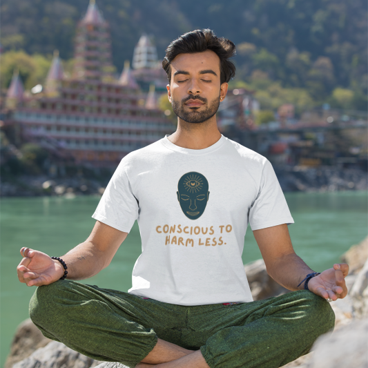 Conscious to Harm Less (male/unisex-vd-t-shirt)