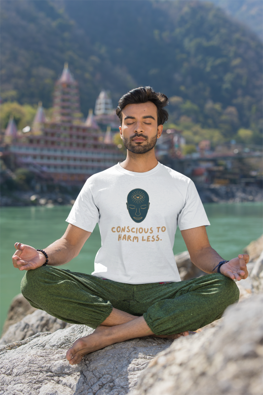 Conscious to Harm Less (male/unisex-vd-t-shirt)
