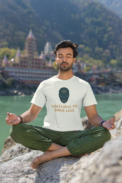 Conscious to Harm Less (male/unisex-vd-t-shirt)