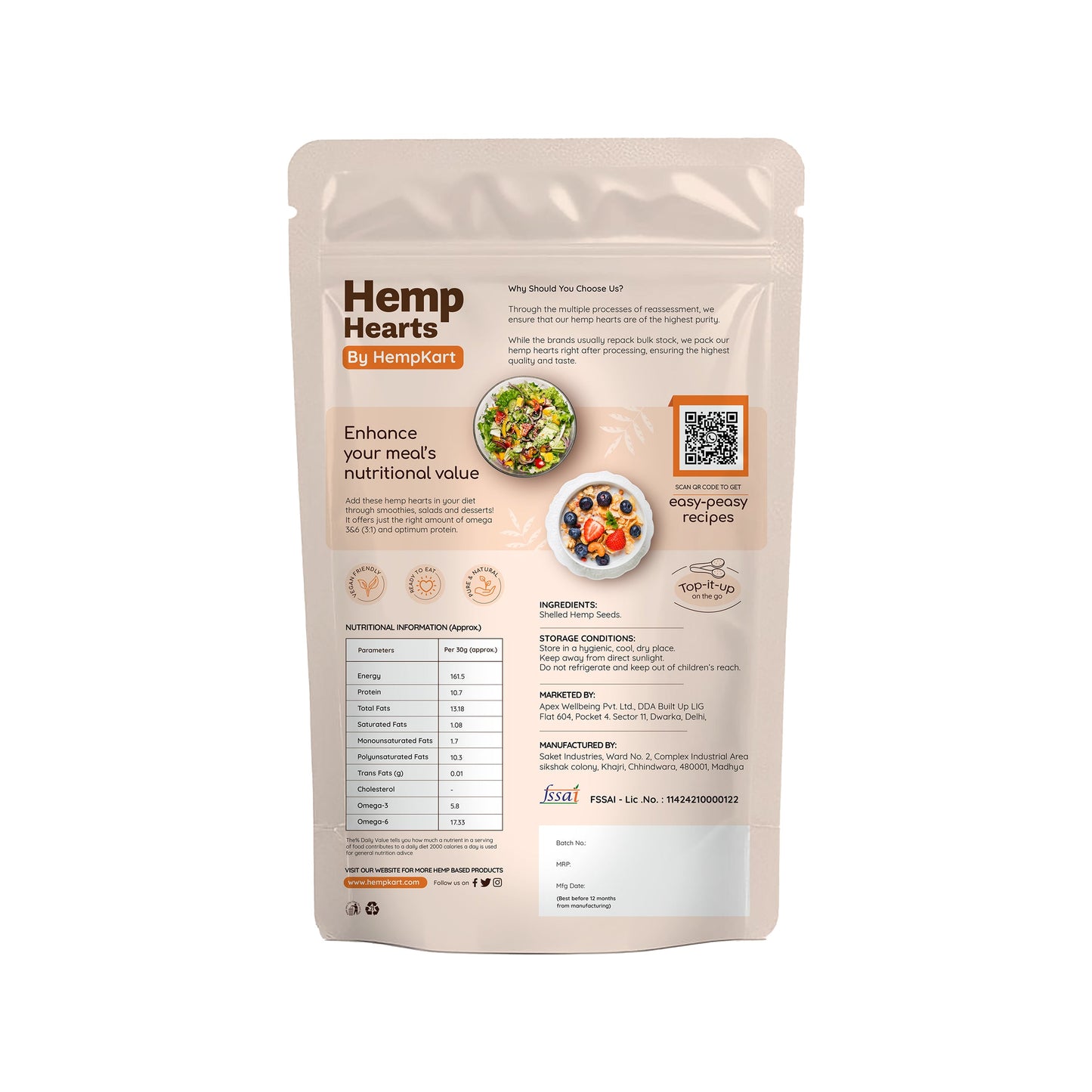 Hemp Hearts - High in Protein and Fiber