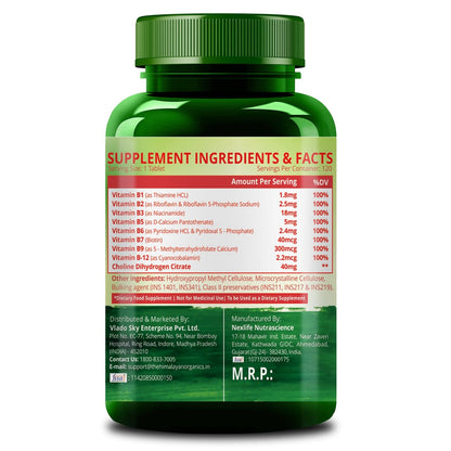 Himalayan Organics B- Complex Supplement to Support Cognitive Health - 120 Veg Tablets