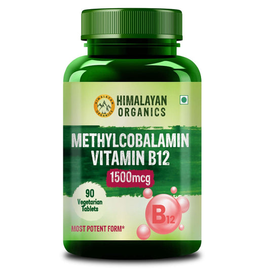 Himalayan Organics Methylcobalamin Vitamin B12 1500mcg - 90 Veg Tablets
