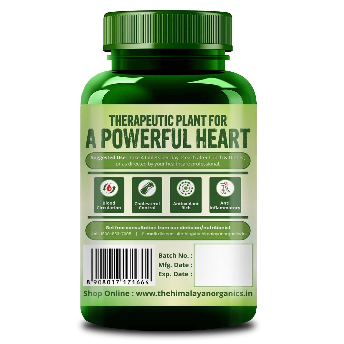 Himalayan Organics Organic Arjuna Tablets | Supports Heart Health | Manages Cholesterol Level (120 Tablets)