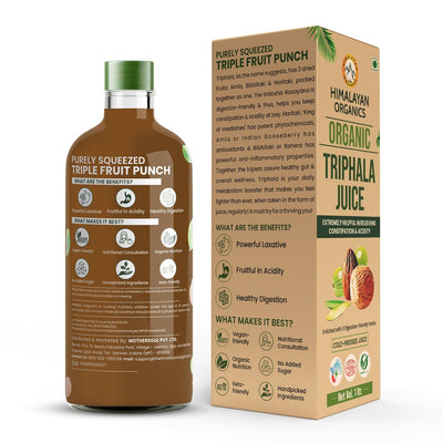 Himalayan Organics Organic Triphala Juice | Supports Metabolism, Immunity | Natural Cold-Pressed Organic Juice with Anti-Oxidants. (1L)