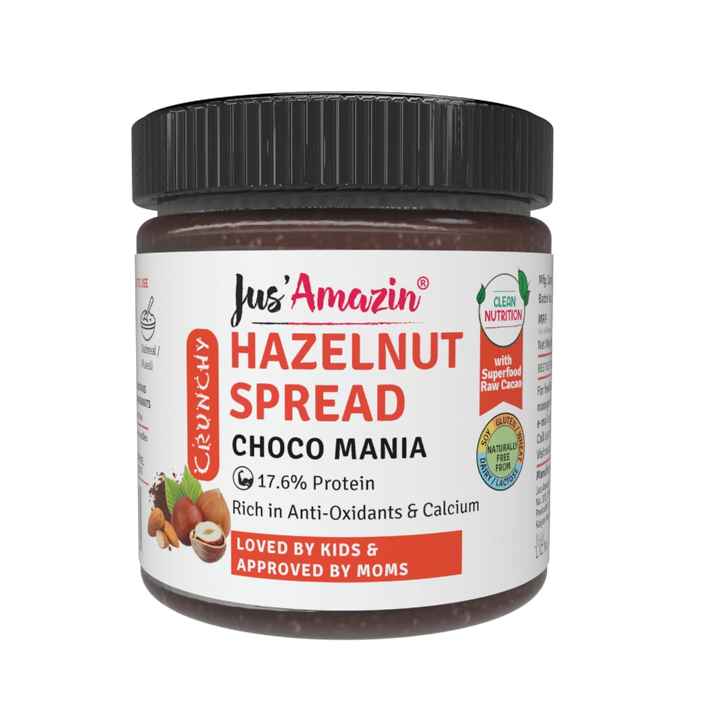 Jus Amazin Crunchy Hazelnut Spread - Choco Mania (200g)
