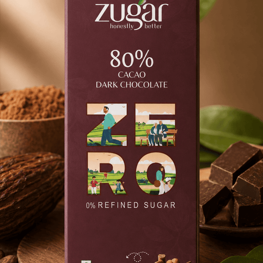 ZUGAR 80% Cacao Dark Chocolate - 45gm