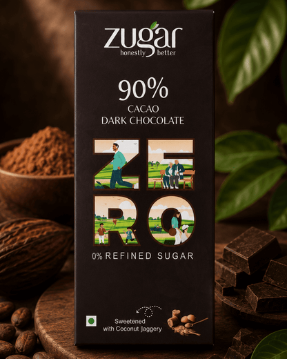 ZUGAR 90% Cacao Dark Chocolate - 45gm