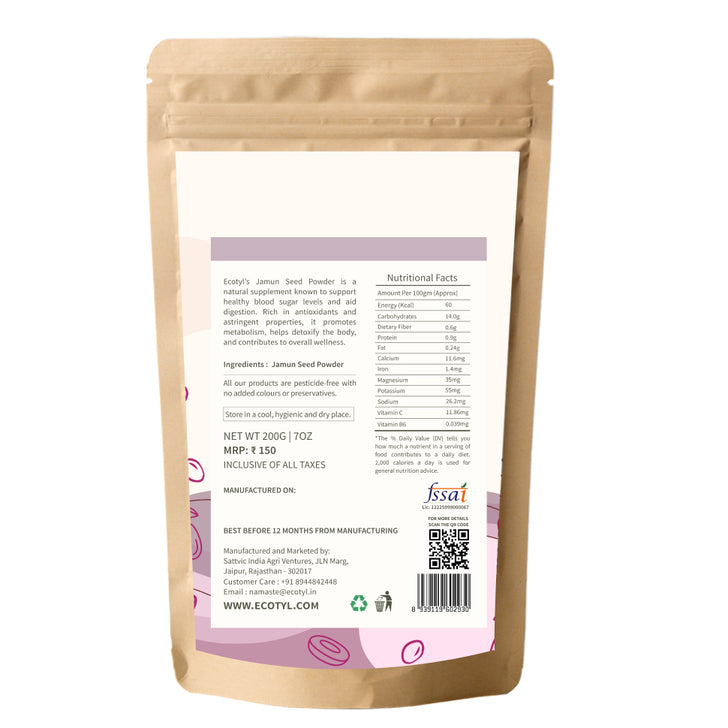 Ecotyl Jamun Seed Powder 200g