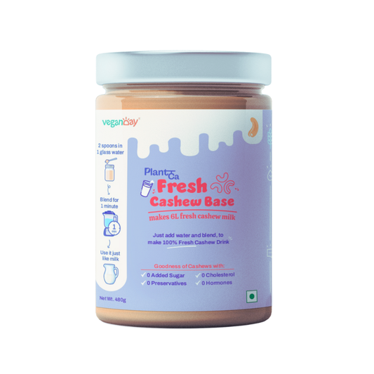 VeganDay Cashew Base (makes 6L Cashew Milk) | Fresh, Unsweetened & Plant-Based (PlantCa) | Just add water & blend | Dairy-free, Lactose-free | Zero added sugar, Zero Cholesterol, Zero Preservatives (6L Pack)