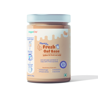 VeganDay Oat Base (makes 3L Oat Milk) | Fresh, Unsweetened & Plant-Based (PlantCa) | Just add water & blend | Dairy-free, Lactose-free | Zero added sugar, Zero Cholesterol, Zero Preservatives (3L Pack)