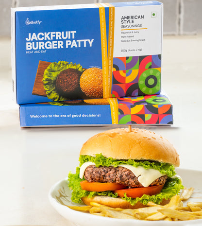 Kathalfy Jackfruit Burger Patty | Heat & Eat | Combo Pack 300 Grams (Pack of 2)