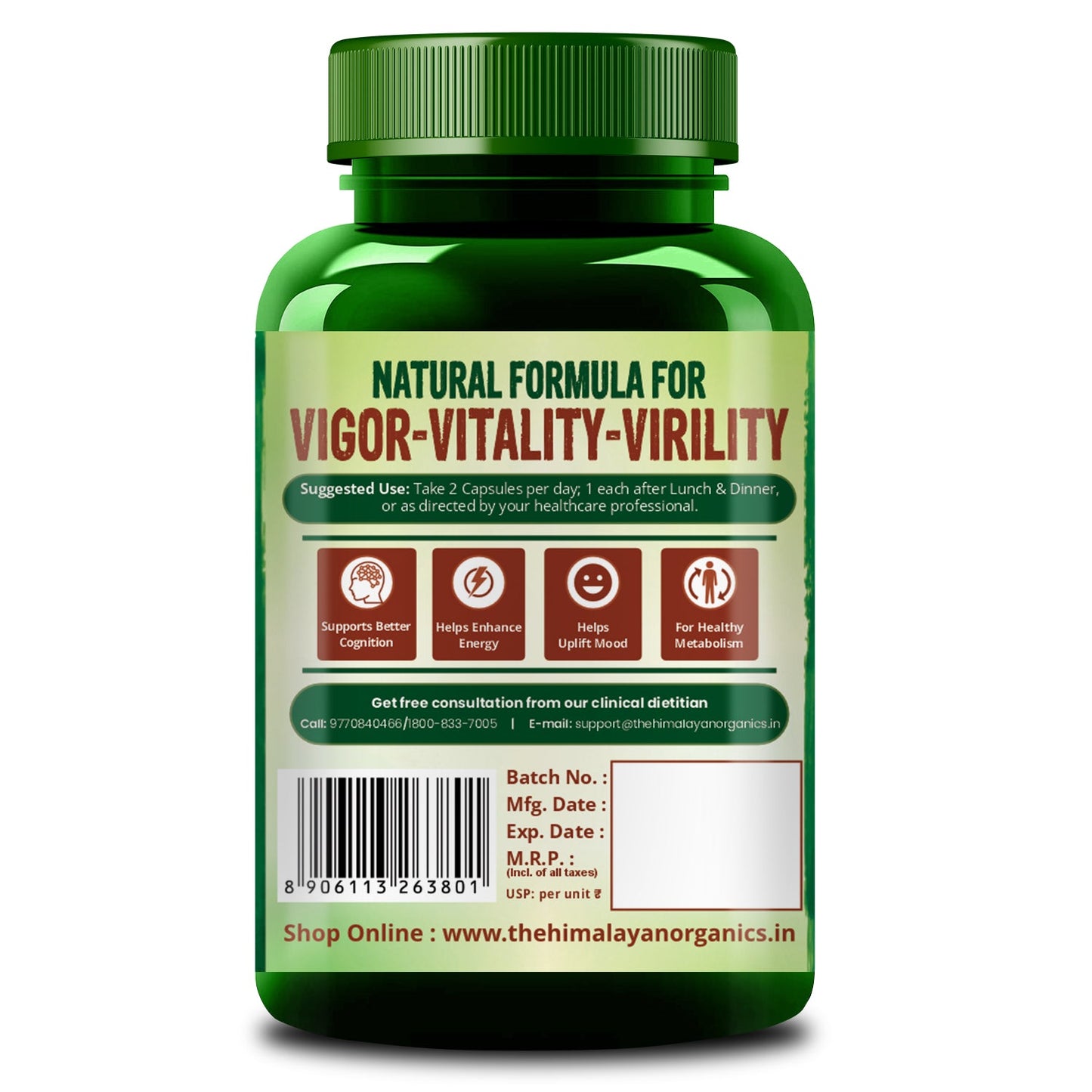 Vlado's Himalayan Organics Korean Red Ginseng 200mg/Serve 60 Veg Capsules
