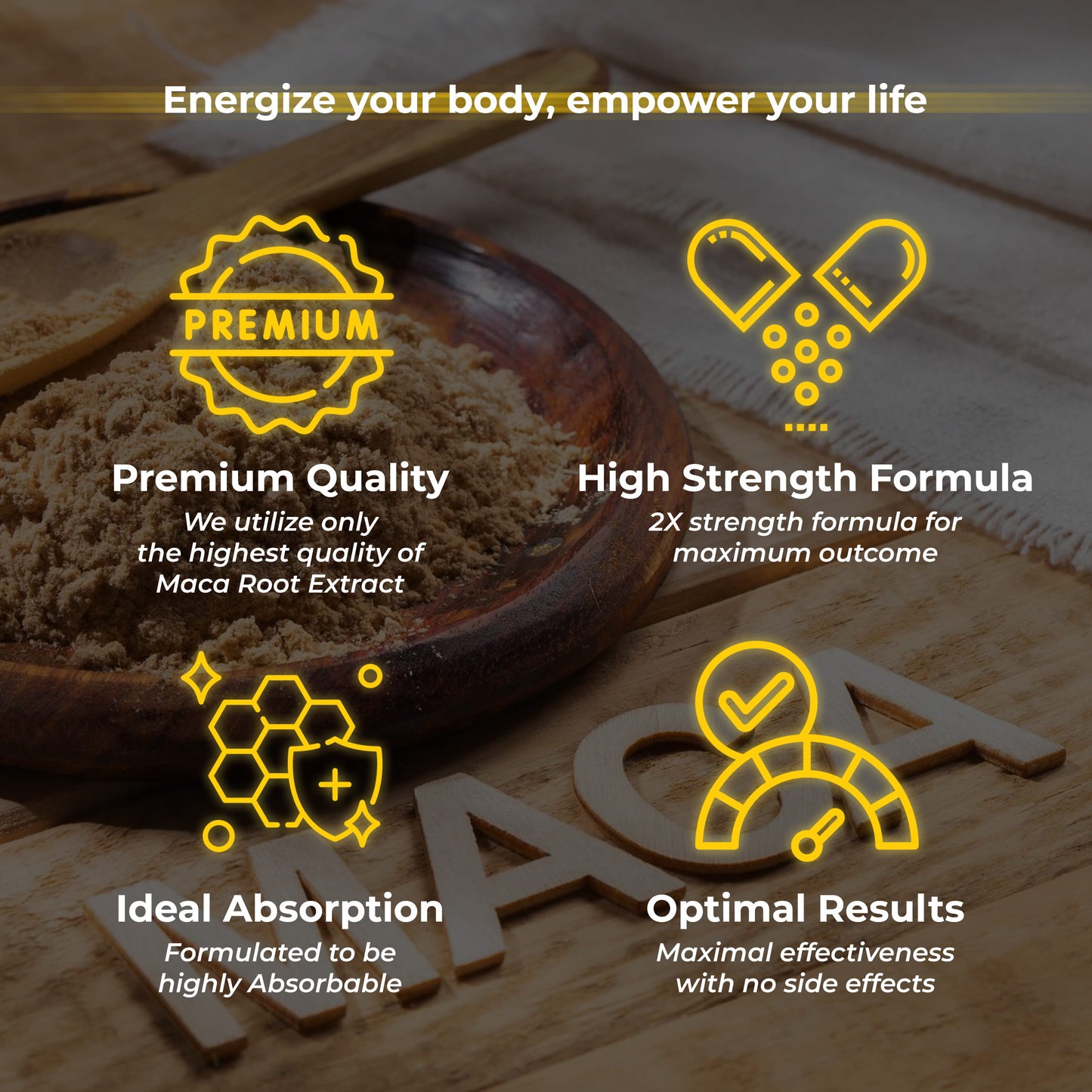 Health Veda Organics Maca Root with Horny Goat Weed & Safed Musli (1000 mg) | 60 Veg Tablets | Energy, Stamina & Vitality Support