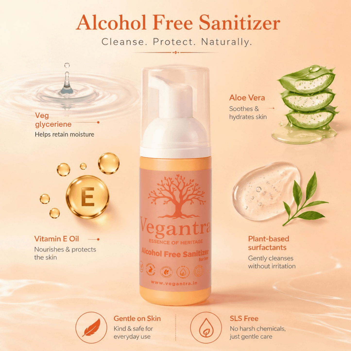 Vegantra Alcohol Free Sanitizer For Her 50ml