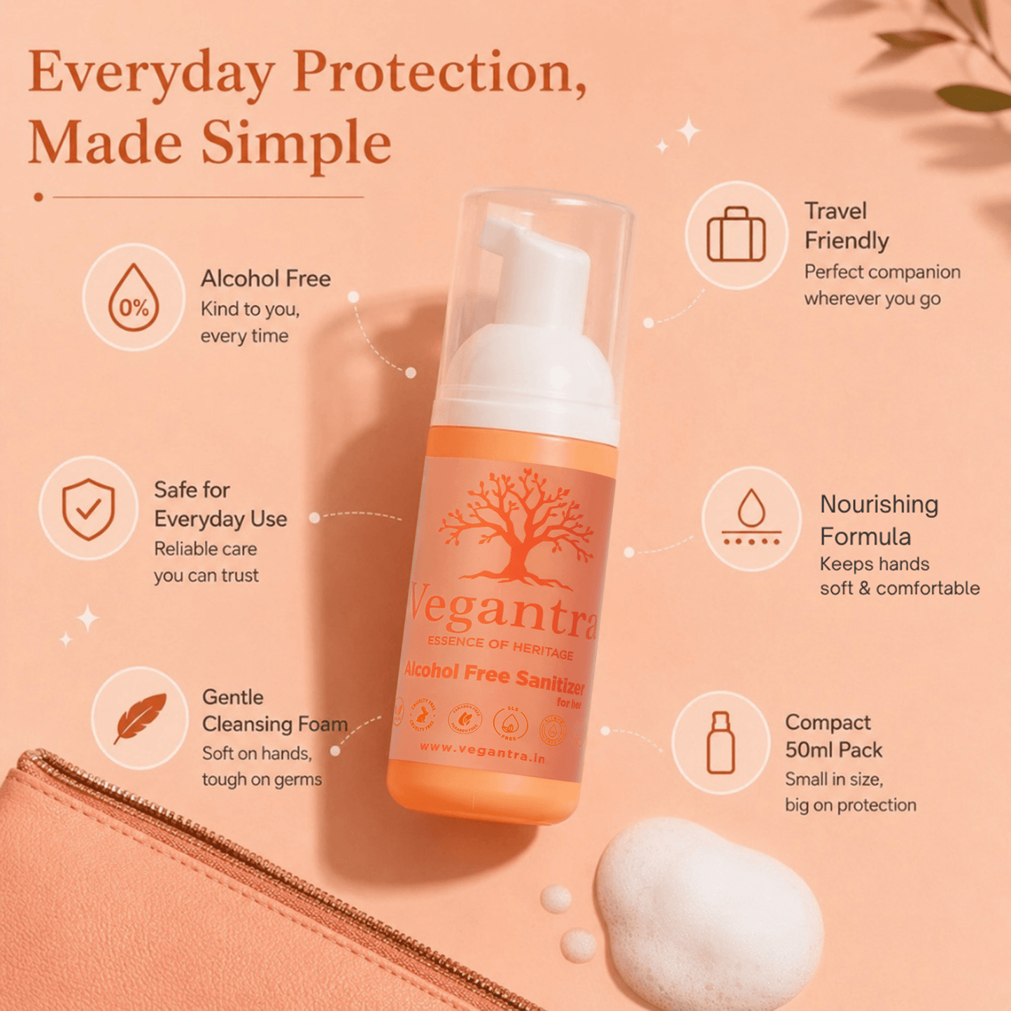 Vegantra Alcohol Free Sanitizer For Her 50ml