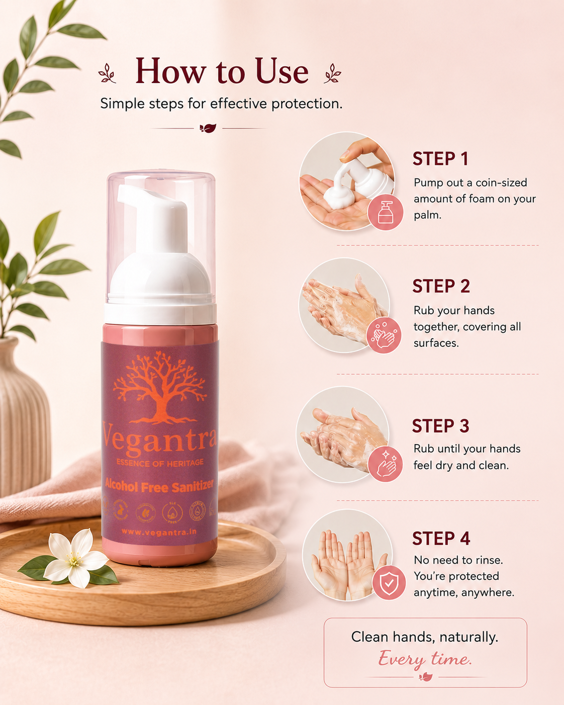Vegantra Alcohol Free Sanitizer 50ml