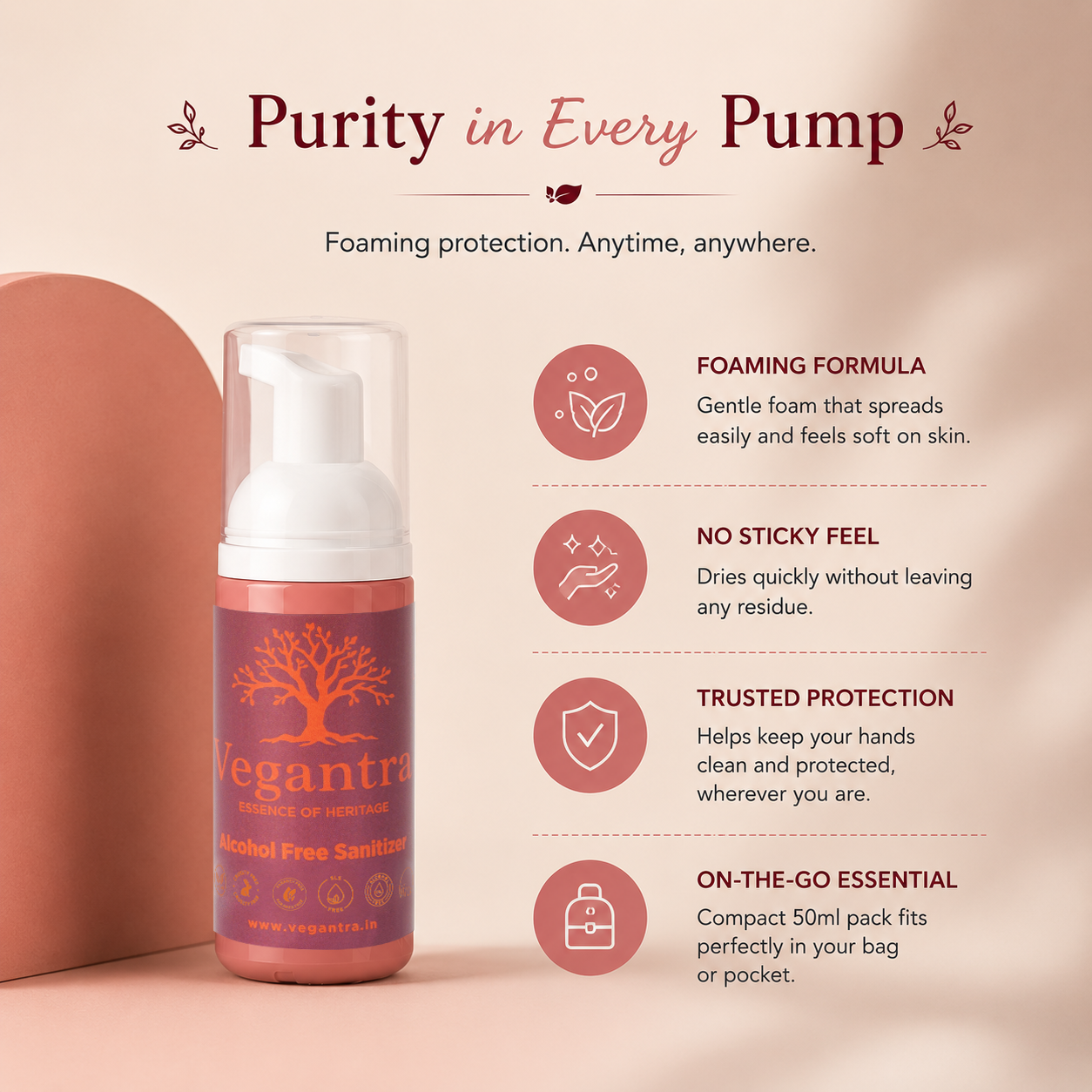 Vegantra Alcohol Free Sanitizer 50ml
