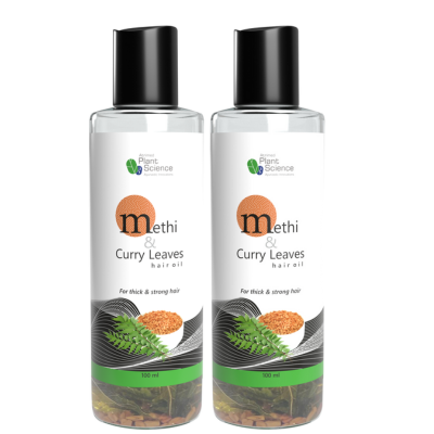 Atrimed Plant Science Methi & Curry Leaves Hair Oil | For Thick & Strong Hair 100ml (Pack of 2)