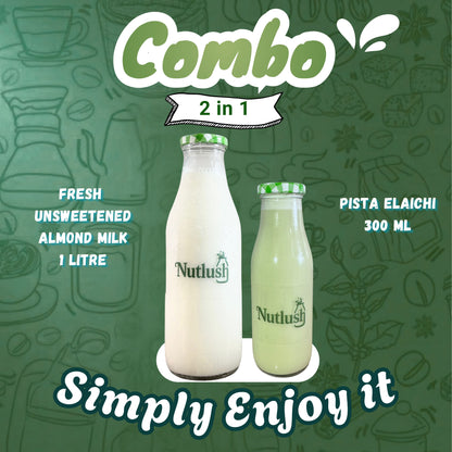 NUTLUSH Combo Almond Milk 1 L + Shake 300 ML | Delhi Only