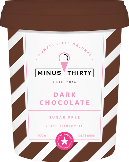 Minus30 Dark Chocolate Dairy and Sugar Free 500ml | Zero Additives or Preservatives