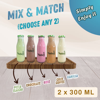 Nutlush Mix & Match Almond Milkshake Duo - Regular (2 × 300 ml)