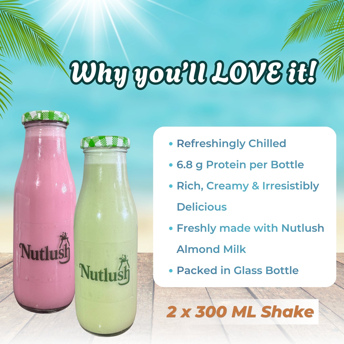 Nutlush Mix & Match Almond Milkshake Duo - Regular (2 × 300 ml)
