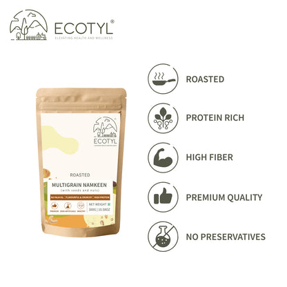 Ecotyl Multigrain Namkeen | Roasted Snack | Seeds & Nuts Mix | 300g