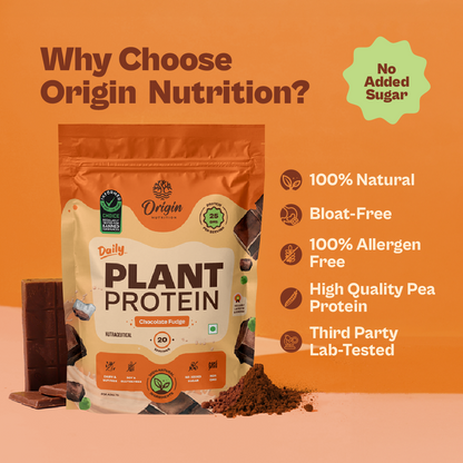 Origin Nutrition Plant Protein Powder Chocolate Flavour with 25g Protein per serving, 816g