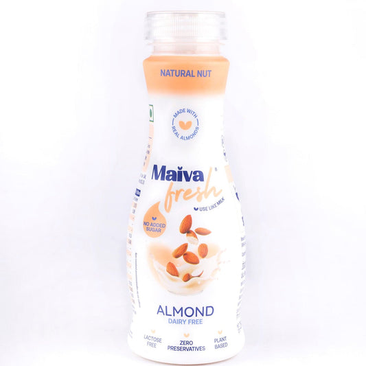Maiva Fresh Almond Drink Natural Nut Unsweetened 250ml (Pack of 4)