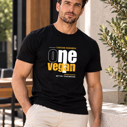 One Vegan Life Unisex Cotton T-Shirt | Choose Kindness Graphic Tee