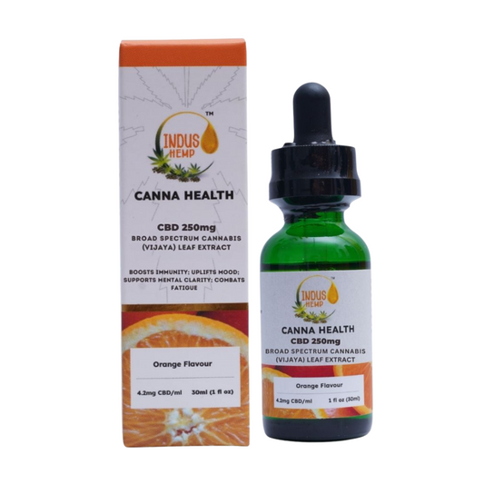INDUS HEMP CANNA HEALTH CBD 250mg – Orange Flavour 30ml