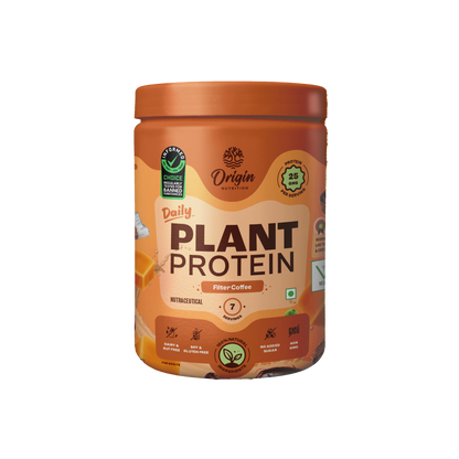 Origin Nutrition Plant Protein Powder Filter Coffee Flavour with 25g Protein Per Serving , 284g