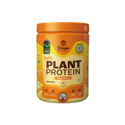 Origin Nutrition Plant Protein Powder Mango Flavour with 25g Protein Per Serving, 288g