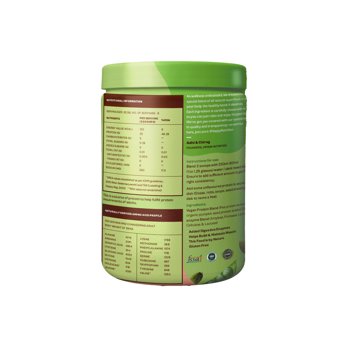 Origin Nutrition Daily Plant Protein Unflavoured , 260g
