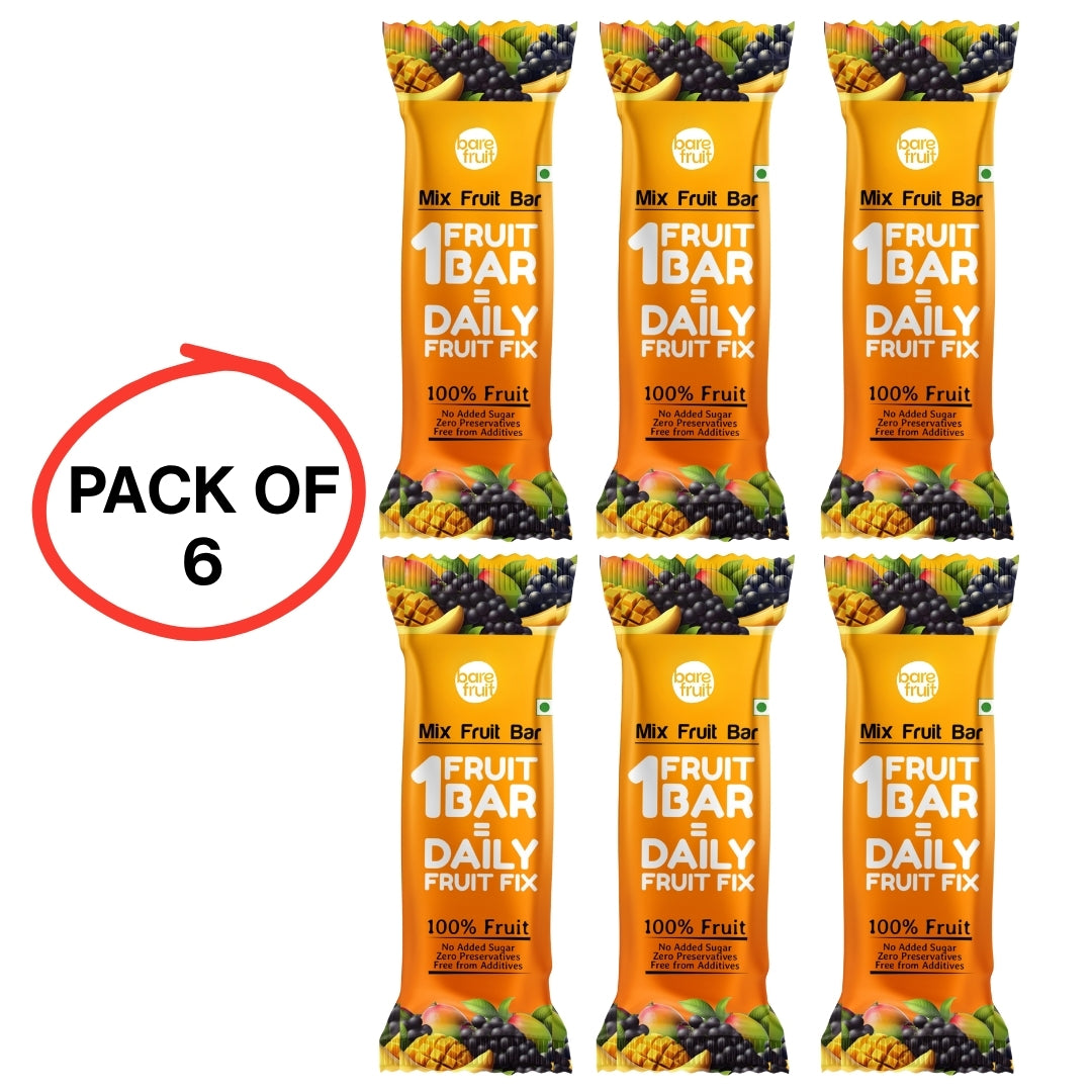Barefruit Mix Fruit Bar - Mango - Pack of 6 (25g Each)