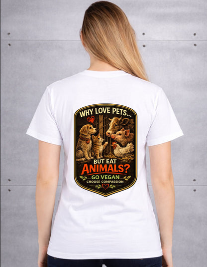 T-Shirt |  Why Love Pets? But Eat Animals?