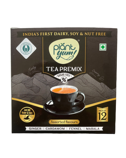 Assorted Tea Premix – No Added Sugar | Dairy-Free Instant Chai | Pack of 6/12