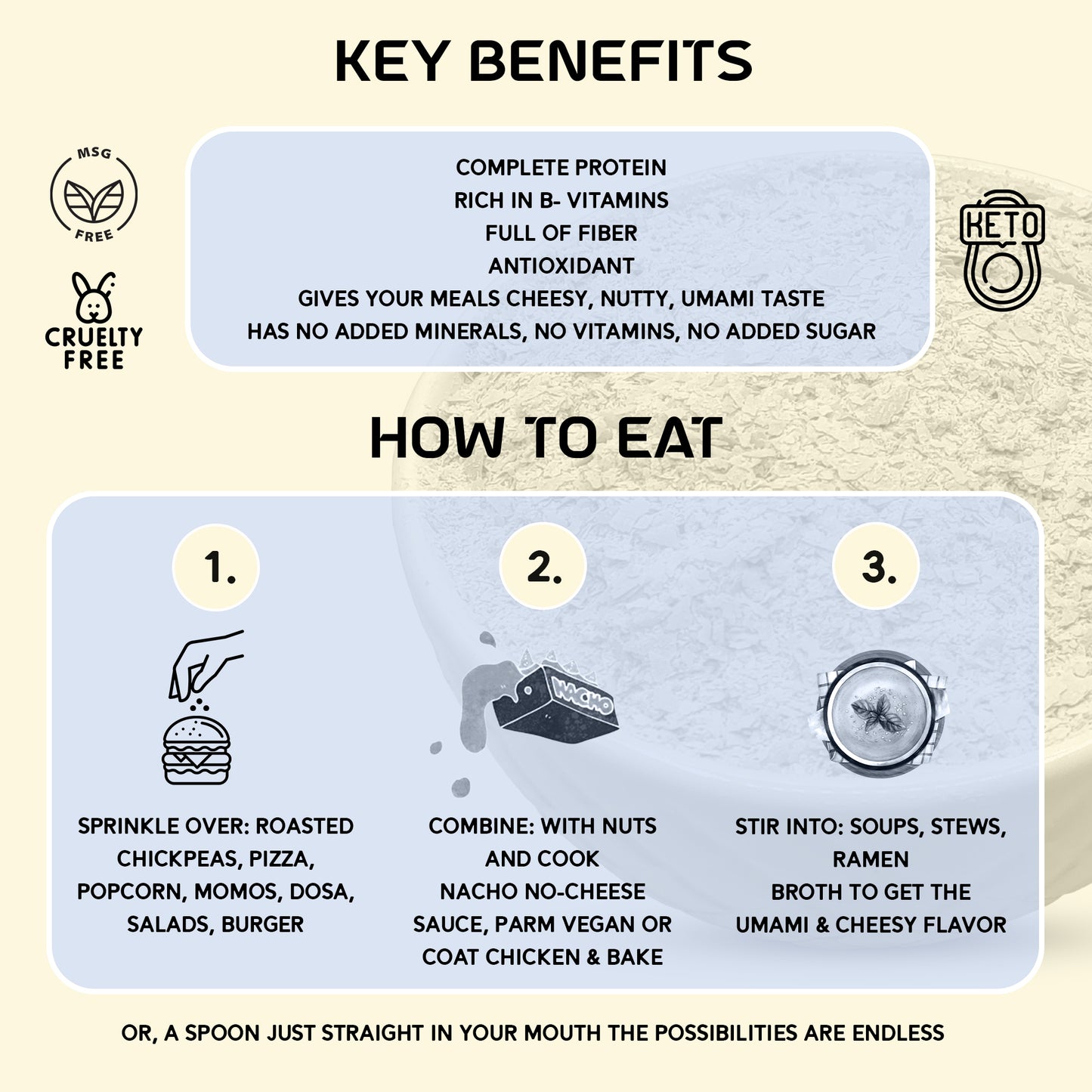 Sprinkl'd by Alla's Posh Flavors Unfortified Nutritional Yeast Flakes Gluten-Free, Cheesy and Savory Non-Fortified Nooch | Rich in B Vitamins Minerals and Protein | Plant-based Superfood